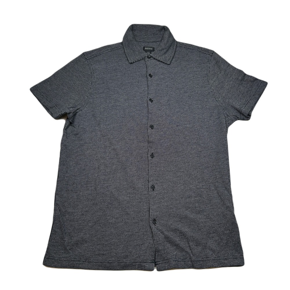 Buffalo David Bitton‎ Button Up Shirt Mens Small Grey Short Sleeve Texture Weave